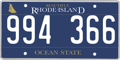 RI license plate 994366