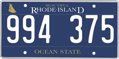 RI license plate 994375