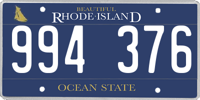 RI license plate 994376