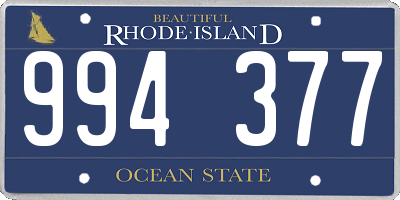 RI license plate 994377