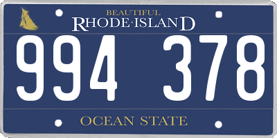 RI license plate 994378
