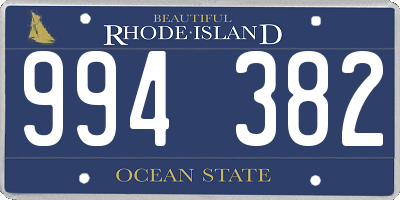 RI license plate 994382