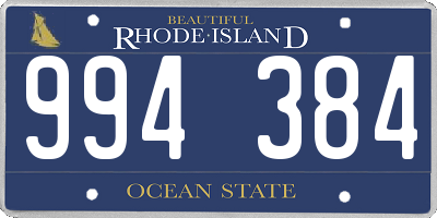 RI license plate 994384