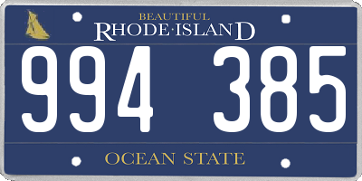 RI license plate 994385