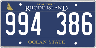 RI license plate 994386