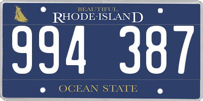RI license plate 994387
