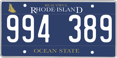 RI license plate 994389