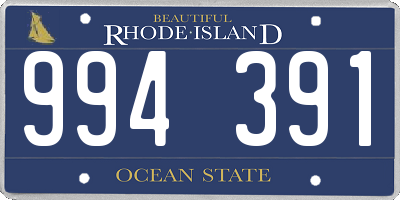 RI license plate 994391