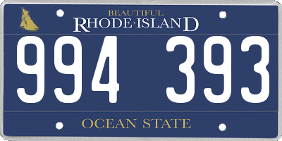 RI license plate 994393