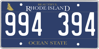 RI license plate 994394