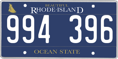 RI license plate 994396