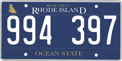 RI license plate 994397