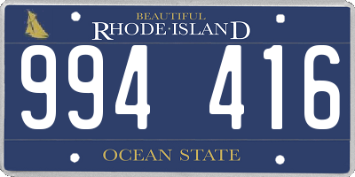 RI license plate 994416