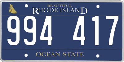 RI license plate 994417