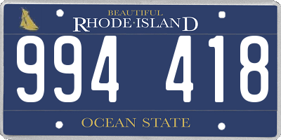 RI license plate 994418