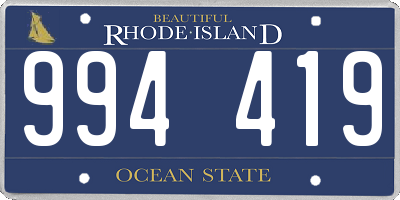 RI license plate 994419