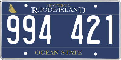 RI license plate 994421