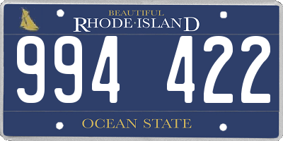 RI license plate 994422