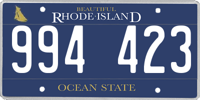 RI license plate 994423