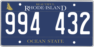 RI license plate 994432
