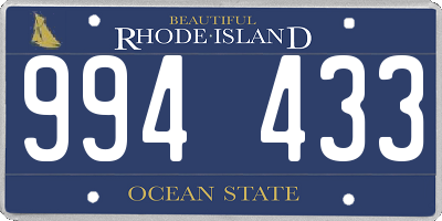 RI license plate 994433