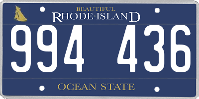 RI license plate 994436
