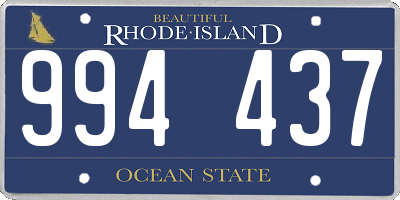 RI license plate 994437