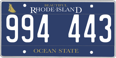 RI license plate 994443