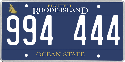 RI license plate 994444