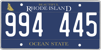 RI license plate 994445