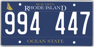 RI license plate 994447