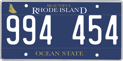 RI license plate 994454