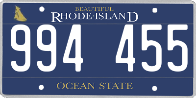 RI license plate 994455