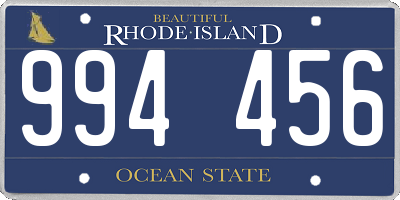 RI license plate 994456