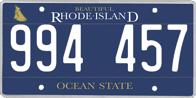 RI license plate 994457