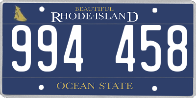 RI license plate 994458