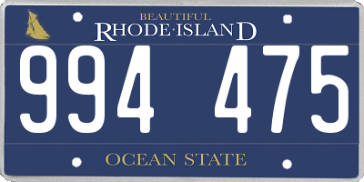 RI license plate 994475
