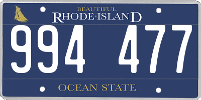 RI license plate 994477