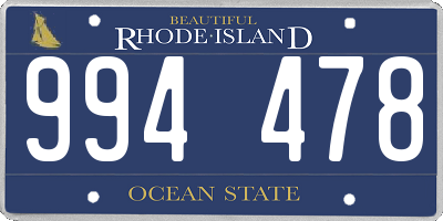 RI license plate 994478