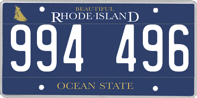 RI license plate 994496