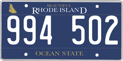 RI license plate 994502