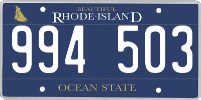 RI license plate 994503