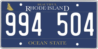 RI license plate 994504