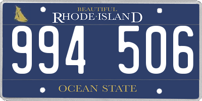 RI license plate 994506