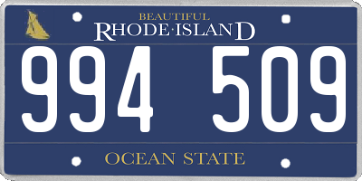 RI license plate 994509