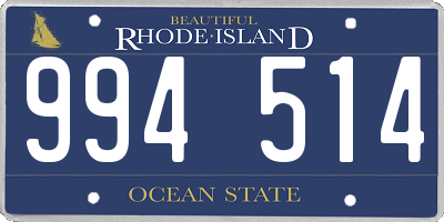 RI license plate 994514