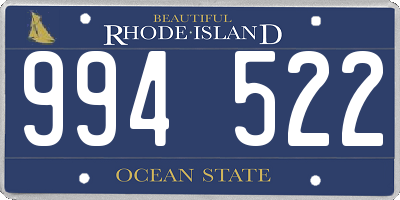 RI license plate 994522