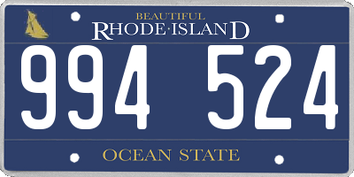 RI license plate 994524