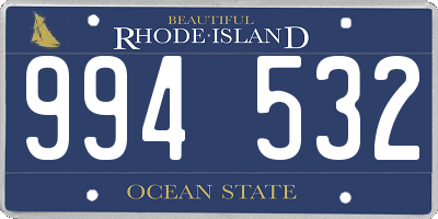 RI license plate 994532