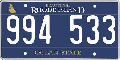 RI license plate 994533